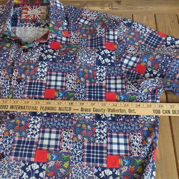 7 Downie St. Colourful Short Sleeve Clarkson Button Down Shirt SZ 8/3XL - Picture 7 of 13